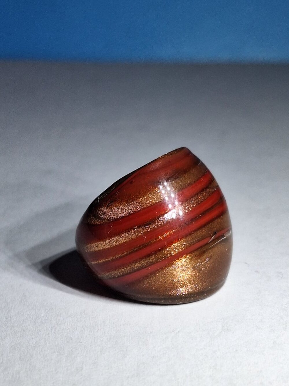 Murano Style Glass Ring Size 10 Women's 19 mm Diameter